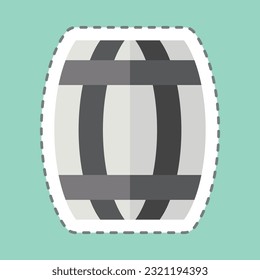 Sticker line cut Barrel. related to Celtic symbol. simple design editable. simple illustration