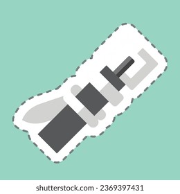 Sticker line cut Baseball Belt. related to Baseball symbol. simple design editable. simple illustration