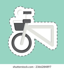 Sticker line cut Basket related to Bicycle symbol. simple design editable. simple illustration