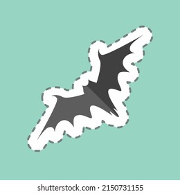 Sticker line cut Bat. suitable for animal symbol. simple design editable. design template vector. simple symbol illustration