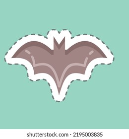 Aufkleber-Strichschnitt Bat. geeignet für Halloween-Symbol. einfaches Design bearbeitbar. Designvorlage, Vektor. einfache Abbildung
