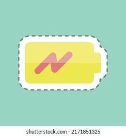 Batería de corte de línea de pegamento 2. adecuado para el símbolo Mobile Apps. diseño simple editable. vector de plantilla de diseño. ilustración de símbolo simple
