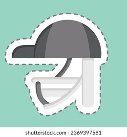 Sticker line cut Batting Helmet. related to Baseball symbol. simple design editable. simple illustration