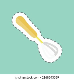 Sticker line cut Beater. suitable for Home symbol. simple design editable. design template vector. simple symbol illustration