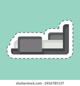 Sticker line cut Bedroom. related to Hotel Service symbol. simple design illustration
