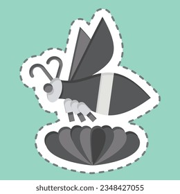 Sticker line cut Bee. related to Apiary symbol. simple design editable. simple illustration