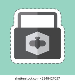 Sticker line cut Beeswax. related to Apiary symbol. simple design editable. simple illustration
