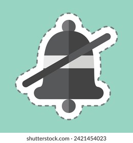 Sticker line cut Bell 2. related to Ring symbol. simple design editable. simple illustration