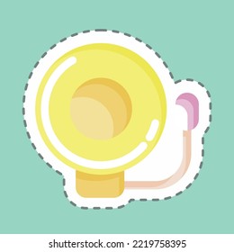 Sticker line cut Bell. related to Combat Sport symbol. simple design editable. simple illustration.boxing