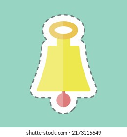 Cortar la línea de pegatinas Bell. adecuado para el símbolo Sea. diseño simple editable. vector de plantilla de diseño. ilustración de símbolo simple
