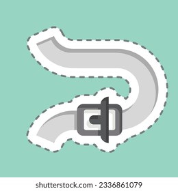 Sticker line cut Bend. related to Racing symbol. simple design editable. simple illustration