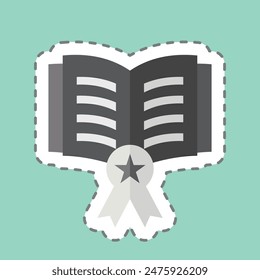 Sticker line cut Best Seller. related to Book symbol. simple design illustration