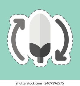 Sticker line cut Biodegradable. related to Plastic Pollution symbol. simple design editable. simple illustration