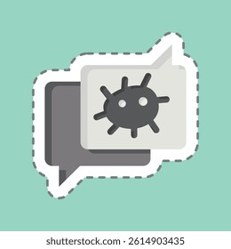 Sticker line cut Bioethics Deabte. related to Bioengineering symbol