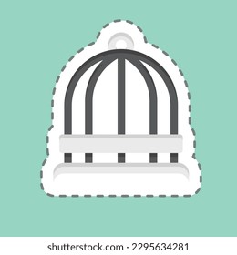 Sticker line cut Bird Cage. related to Decoration symbol. simple design editable. simple illustration