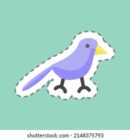 Aufkleber-Linie Schnitt Bird. geeignet für Frühjahrssymbol. einfaches Design bearbeitbar. Designvorlage, Vektor. einfache Symbolillustration