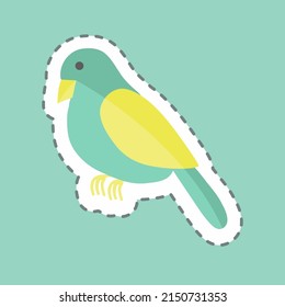 Sticker line cut Bird. suitable for animal symbol. simple design editable. design template vector. simple symbol illustration