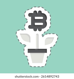 Sticker line cut Bitcoin Farm. related to Cryptocurrency symbol