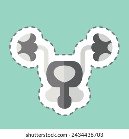 Sticker line cut Bladder. related to Human Organ symbol. simple design editable. simple illustration