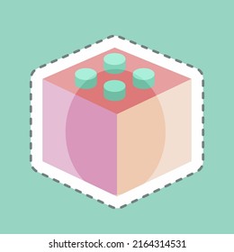 Sticker line cut Block. suitable for Baby symbol. simple design editable. design template vector. simple symbol illustration