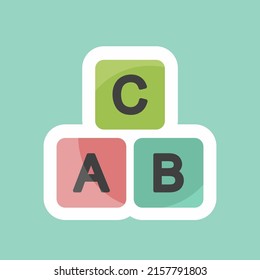 Sticker line cut Blocks 1. suitable for Toy symbol. simple design editable. design template vector. simple symbol illustration