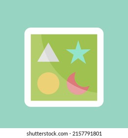 Sticker line cut Blocks 2. suitable for Toy symbol. simple design editable. design template vector. simple symbol illustration