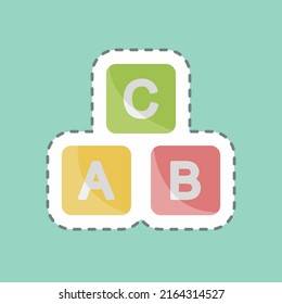 Sticker line cut Blocks. suitable for Baby symbol. simple design editable. design template vector. simple symbol illustration