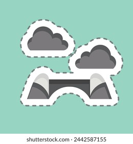 Sticker line cut Blocktrans Bridge. related to South Africa symbol. simple design illustration