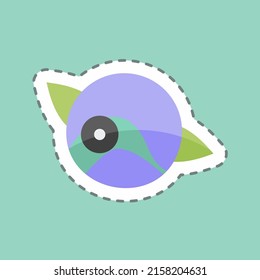 La línea de pegatinas cortó Blueberry. adecuado para el símbolo de frutas y verduras. diseño simple editable. vector de plantilla de diseño. ilustración de símbolo simple
