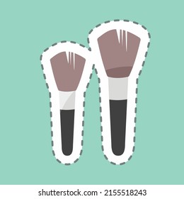 Sticker line cut Blushon Brushes. suitable for beauty care symbol. simple design editable. design template vector. simple symbol illustration
