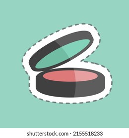 Sticker line cut Blushon. suitable for beauty care symbol. simple design editable. design template vector. simple symbol illustration