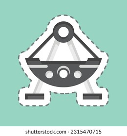 Sticker line cut Boat. related to Amusement Park symbol. simple design editable. simple illustration