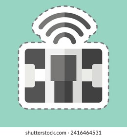 Escala de composición de cuerpo de corte de línea de pegamento. relacionado con el símbolo Smart Home. diseño simple editable. ilustración simple