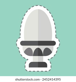 Sticker line cut Boiled Egg. related to Healthy Food symbol. simple design illustration