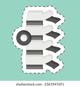 Sticker line cut Bone Pain. related to Body Ache symbol. simple design editable. simple illustration