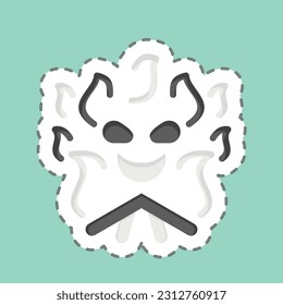 Sticker line cut Bonfire. related to Halloween symbol. simple design editable. simple illustration