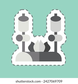 Sticker line cut Bonfire. related to Picnic symbol. simple design editable. simple illustration