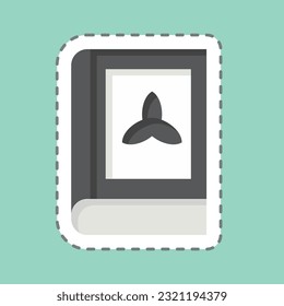 Sticker line cut Book. related to Celtic symbol. simple design editable. simple illustration