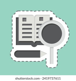 Sticker line cut Book. related to Hipster symbol. simple design editable. simple illustration