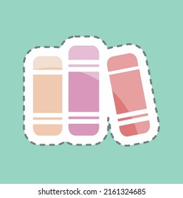 Sticker line cut Books. suitable for Mobile Apps symbol. simple design editable. design template vector. simple symbol illustration