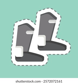 Sticker line cut Boot. related to Equestrian Sport symbol. design editable