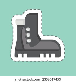 Sticker line cut Boots. related to Camping symbol. simple design editable. simple illustration