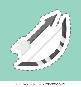 Sticker line cut Bow. related to American Indigenous symbol. simple design editable. simple illustration