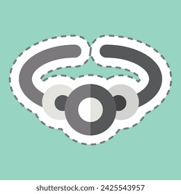 Sticker line cut Bracelet. related to Jewelry symbol. simple design editable. simple illustration