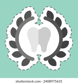 Sticker line cut Braces. related to Dental symbol. simple design editable. simple illustration