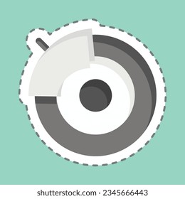 Sticker line cut Brake Lining. related to Spare Parts symbol. simple design editable. simple illustration