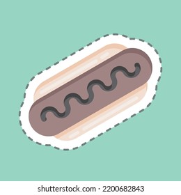 Sticker Line Cut Bratwurst. Suitable For Education Symbol. Simple Design Editable. Design Template Vector. Simple Illustration