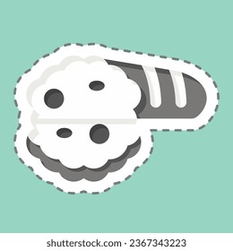 Sticker line cut Bread. related to Breakfast symbol. simple design editable. simple illustration