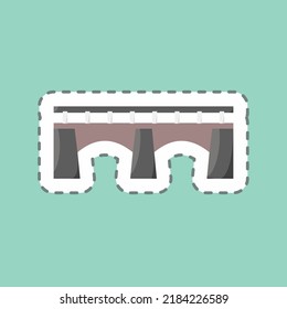 Sticker line cut Bridge. suitable for education symbol. simple design editable. design template vector. simple illustration