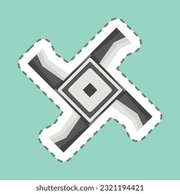 Sticker line cut Brigid Cross. related to Celtic symbol. simple design editable. simple illustration svg